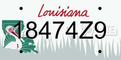 18474Z9 Louisiana License Plate