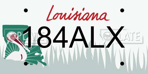 184ALX Louisiana License Plate