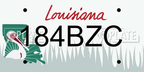 184BZC Louisiana License Plate