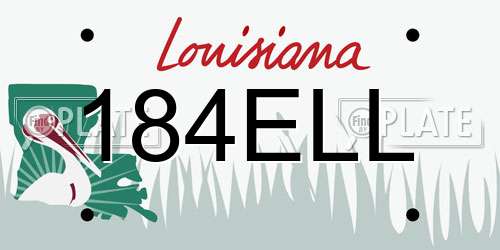 184ELL Louisiana License Plate