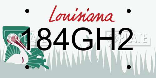 184GH2 Louisiana License Plate