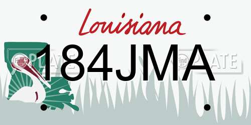 184JMA Louisiana License Plate