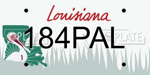 184PAL Louisiana License Plate