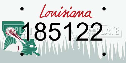 185122 Louisiana License Plate