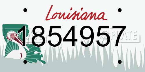 1854957 Louisiana License Plate