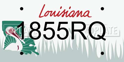 1855RQ Louisiana License Plate