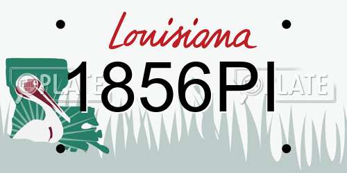 1856PI Louisiana License Plate