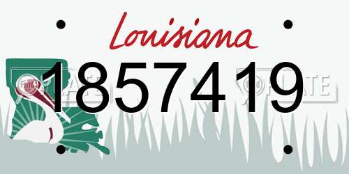 1857419 Louisiana License Plate