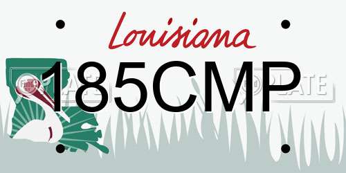 185CMP Louisiana License Plate