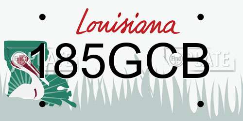 185GCB Louisiana License Plate