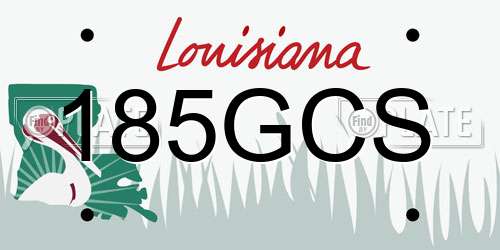 185GCS Louisiana License Plate