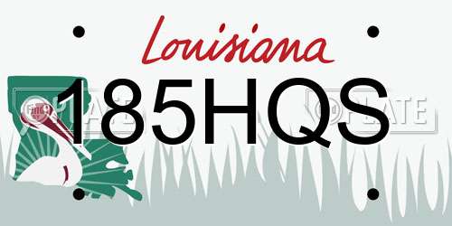 185HQS Louisiana License Plate