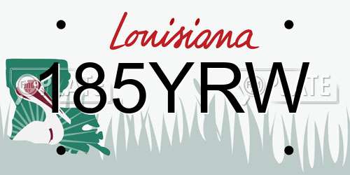 185YRW Louisiana License Plate