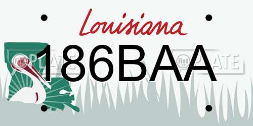 186BAA Louisiana License Plate