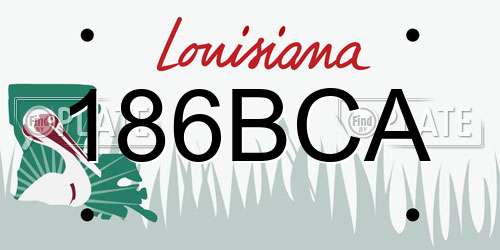 186BCA Louisiana License Plate
