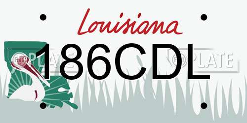 186CDL Louisiana License Plate