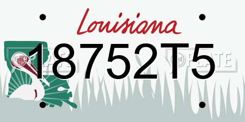 18752T5 Louisiana License Plate