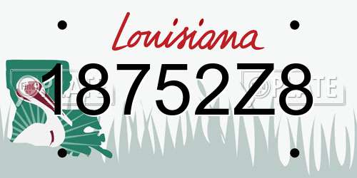 18752Z8 Louisiana License Plate