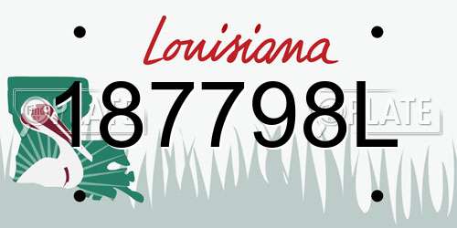 187798L Louisiana License Plate