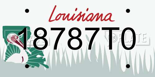 18787T0 Louisiana License Plate