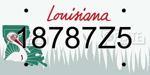 18787Z5 Louisiana License Plate