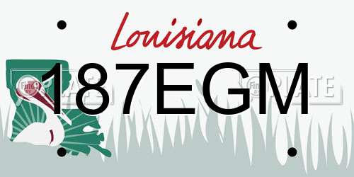 187EGM Louisiana License Plate