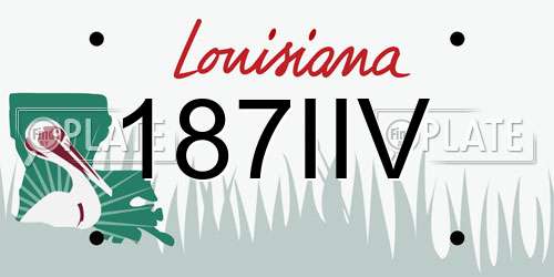 187IIV Louisiana License Plate