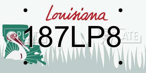 187LP8 Louisiana License Plate