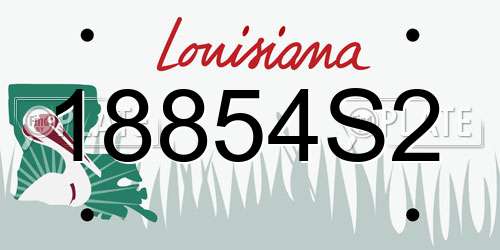 18854S2 Louisiana License Plate
