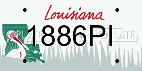 1886PI Louisiana License Plate