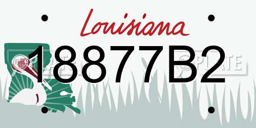 18877B2 Louisiana License Plate