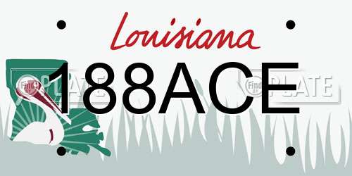 188ACE Louisiana License Plate