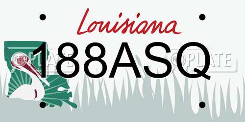 188ASQ Louisiana License Plate