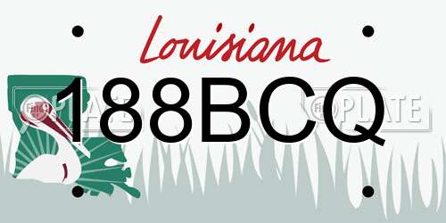188BCQ Louisiana License Plate