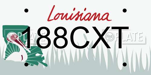 188CXT Louisiana License Plate