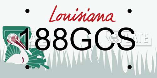 188GCS Louisiana License Plate