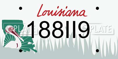 188II9 Louisiana License Plate