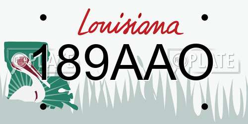 189AAO Louisiana License Plate