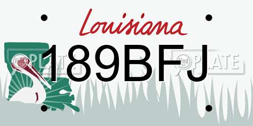 189BFJ Louisiana License Plate
