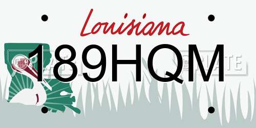 189HQM Louisiana License Plate