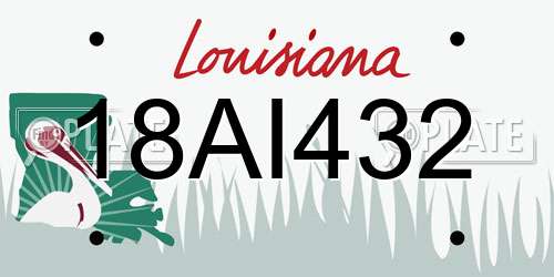 18AI432 Louisiana License Plate