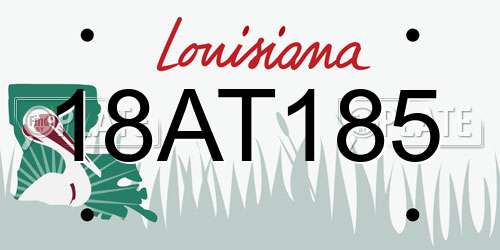 18AT185 Louisiana License Plate