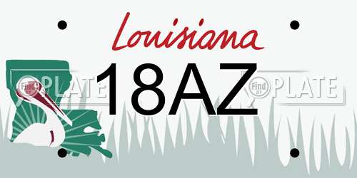 18AZ Louisiana License Plate