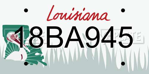 18BA945 Louisiana License Plate