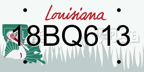 18BQ613 Louisiana License Plate