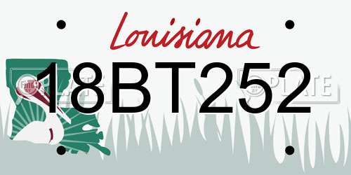18BT252 Louisiana License Plate