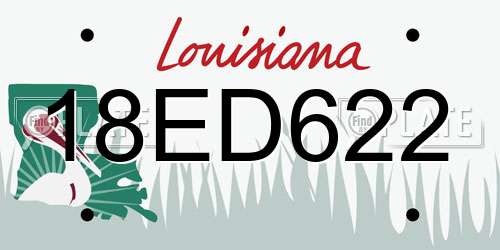 18ED622 Louisiana License Plate