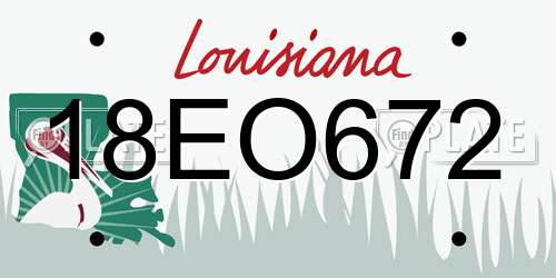 18EO672 Louisiana License Plate