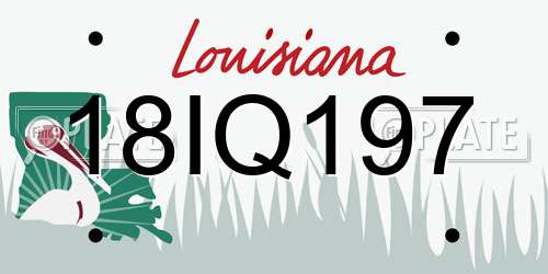 18IQ197 Louisiana License Plate