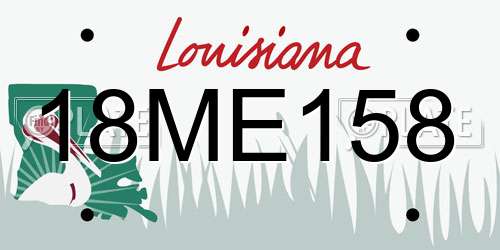 18ME158 Louisiana License Plate